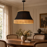 Abat-Jour Vintage Preto 50 cm - Franjas