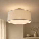 Abat-jour/Plafon Ø45 cm em Tecido Cru – Design Contemporâneo e Luminosidade Suave