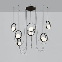 Candeeiro Teto Halo 8 luzes Dourado/ Preto- 25